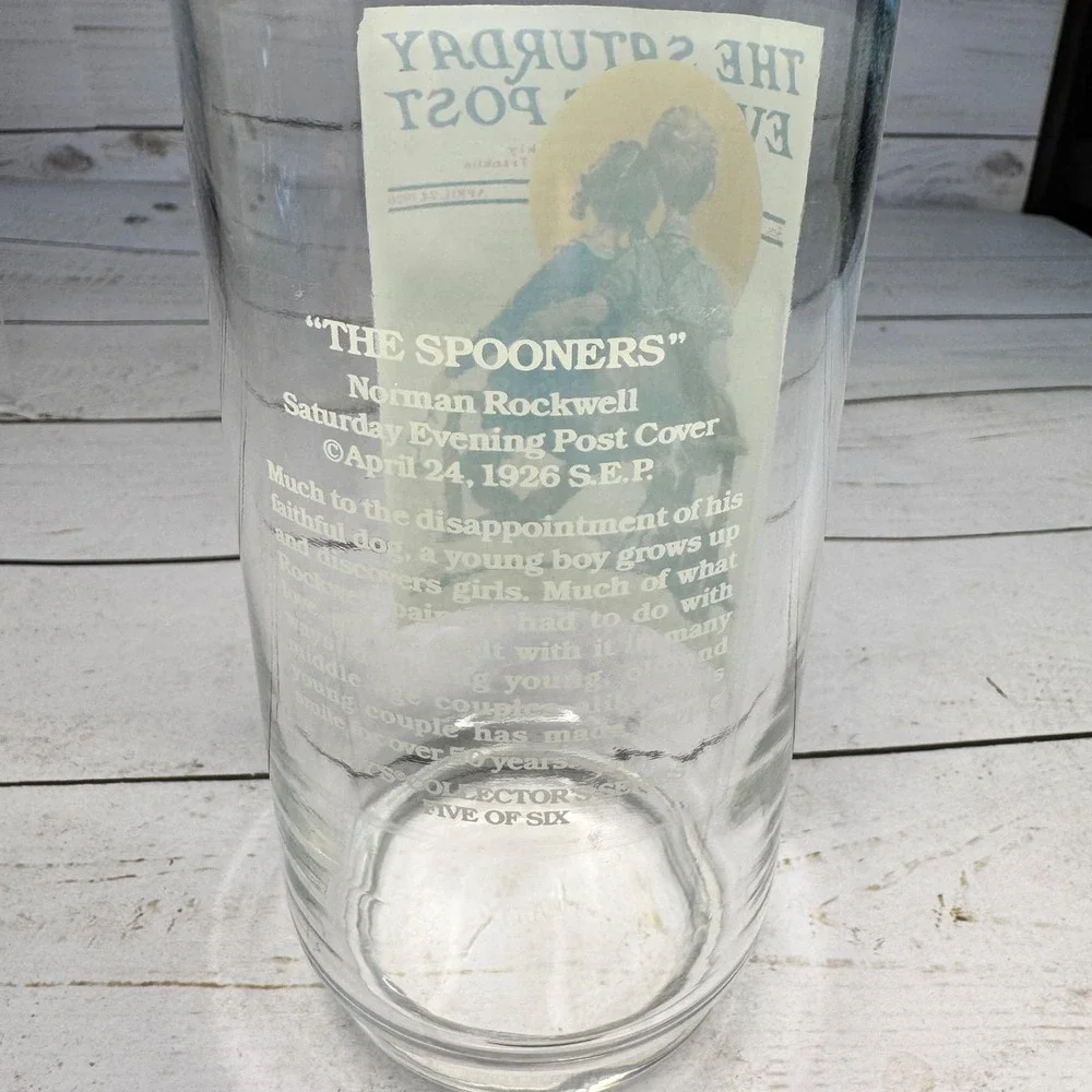 Norman Rockwell The Spooners Arby's Collector Series Glass Saturday Evening Post